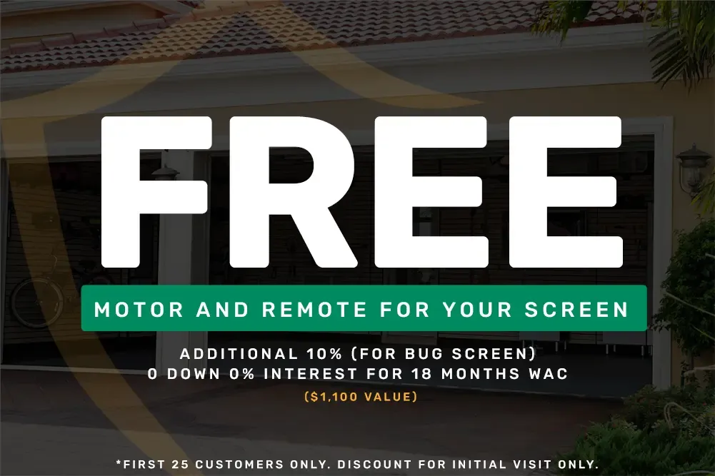 Free Motor and Remote on Retractable Screens Offer